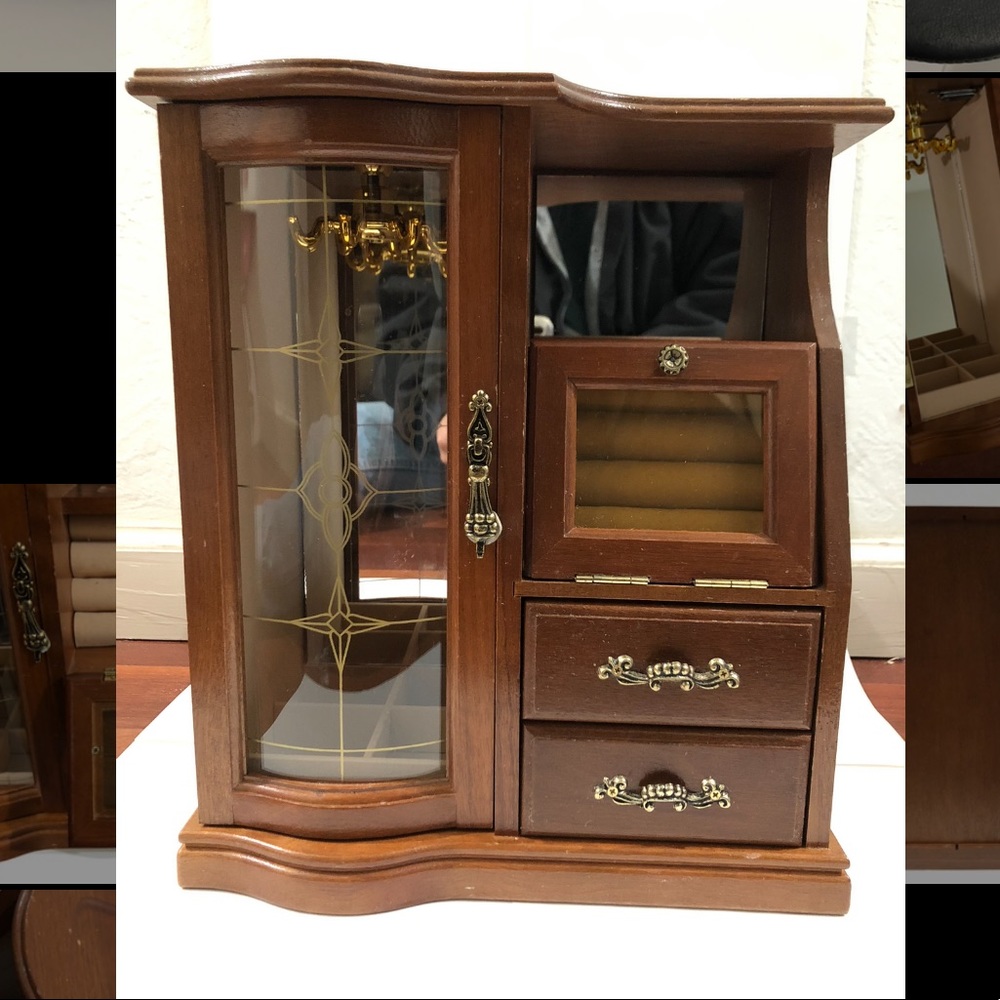 Vintage Wooden Jewelry Case OBO